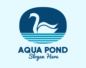 Pond - Blue Pond Swan logo design