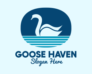 Blue Pond Swan  logo design