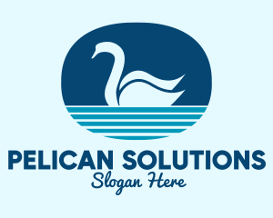 Pelican - Blue Pond Swan logo design