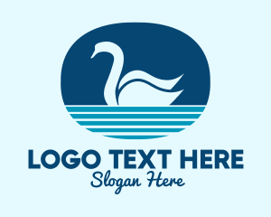 Pelican - Blue Pond Swan logo design
