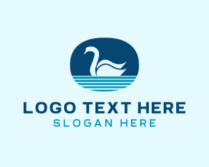 Blue Pond Swan  logo design