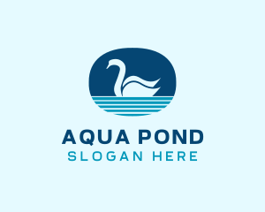 Blue Pond Swan  logo design