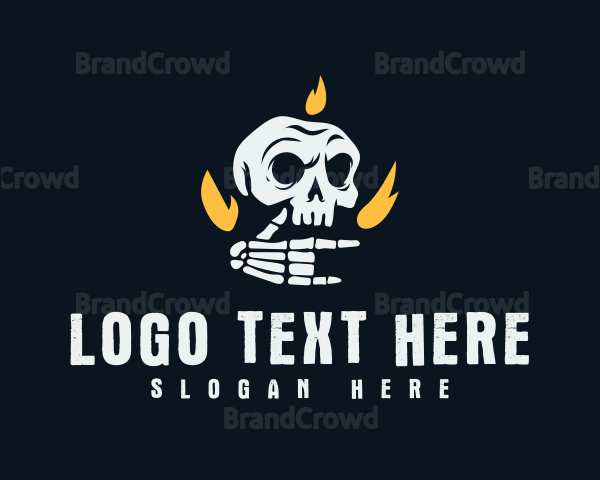Fire Grunge Skull Logo