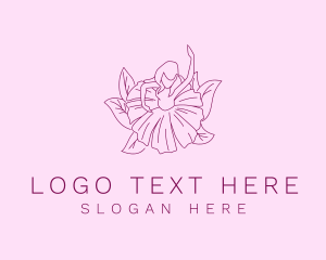 Flower - Lady Flower Dress logo design