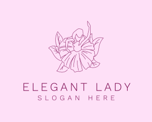 Lady Flower Dress logo design