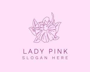 Lady Flower Dress logo design