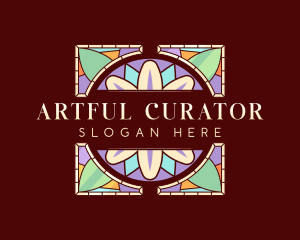 Floral Art Stained Glass logo design