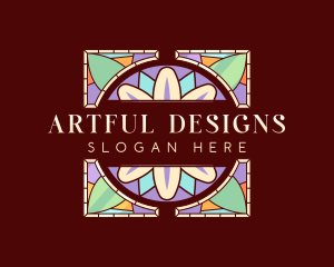 Floral Art Stained Glass logo design