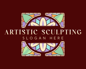 Floral Art Stained Glass logo design