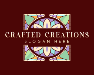 Floral Art Stained Glass logo design