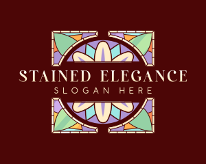 Floral Art Stained Glass logo design