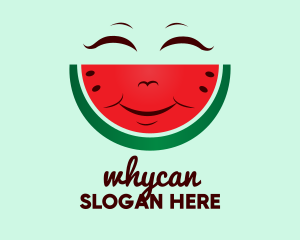 Happy Watermelon Fruit  Logo