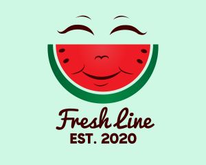 Happy Watermelon Fruit  logo design