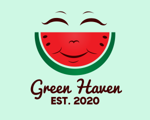 Cooler - Happy Watermelon Fruit logo design