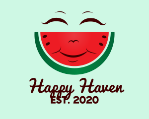 Happy Watermelon Fruit  logo design