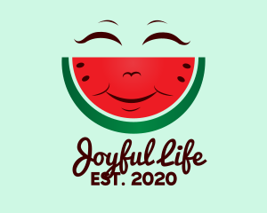 Happiness - Happy Watermelon Fruit logo design