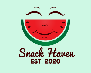 Happy Watermelon Fruit  logo design