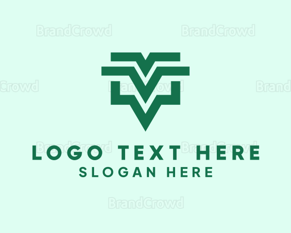 Modern Geometric Letter V Logo