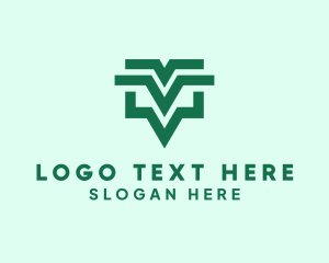Chat - Modern Geometric Letter V logo design