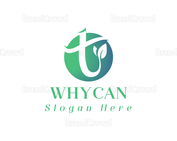 Leaf Organic Letter T Logo