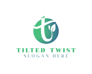 Leaf Organic Letter T logo design