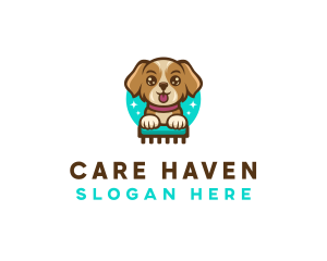 Welfare - Cute Puppy Grooming logo design