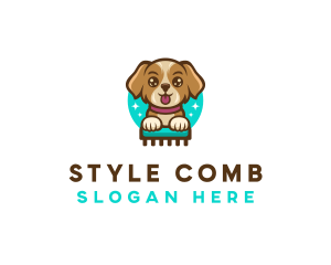 Cute Puppy Grooming logo design