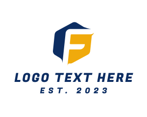 Modern Hexagon Letter F logo design