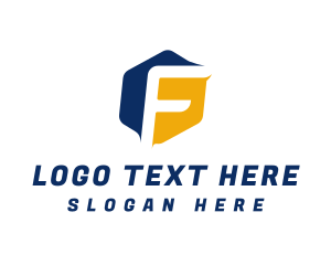 Modern Hexagon Letter F Logo