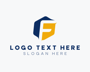 Courier - Logistics Hexagon Letter F logo design