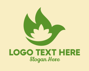Yoga - Green Dove Lotus logo design