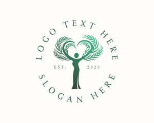 Green - Female Tree Heart logo design