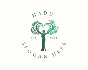 Human - Female Tree Heart logo design