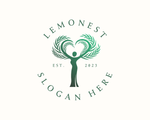 Vegetarian - Female Tree Heart logo design