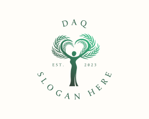 Vegan - Female Tree Heart logo design
