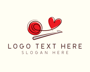 Knitting - Crochet Yarn Heart logo design