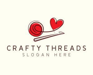Yarn - Crochet Yarn Heart logo design