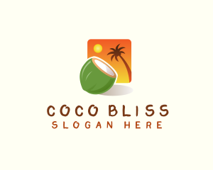 Coconut - Coconut Sunset Tropical logo design