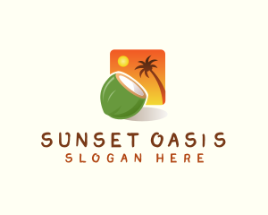 Sunset - Coconut Sunset Tropical logo design