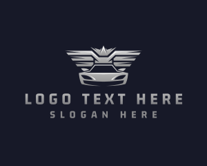 Detailing - Wings Crown Car logo design
