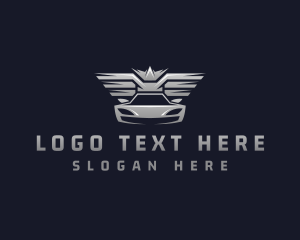 Wings Crown Car logo design