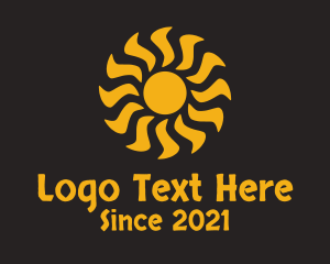 Aztec - Golden Tribal Sun logo design