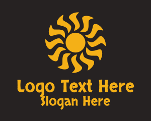 Golden Tribal Sun Logo