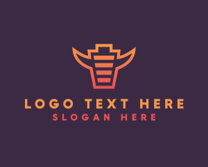 Electricity - Charge Bull Horns logo design