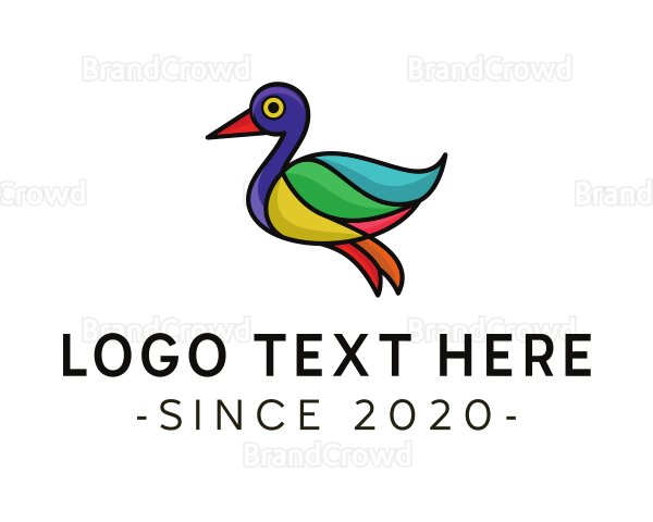 Colorful Duck Outline Logo