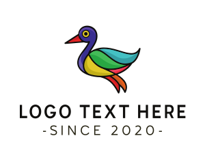 Publishing - Colorful Duck Outline logo design