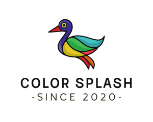 Colorful Duck Outline logo design