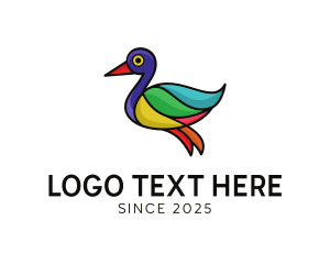 Parlor - Colorful Duck Outline logo design