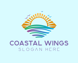 Seagull - Marine Sunrise Travel logo design