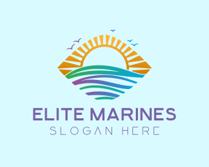 Marine Sunrise Travel logo design